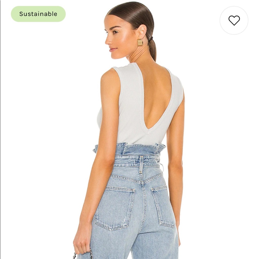 AGOLDE NWT Sutton V Back Bodysuit in Still Life